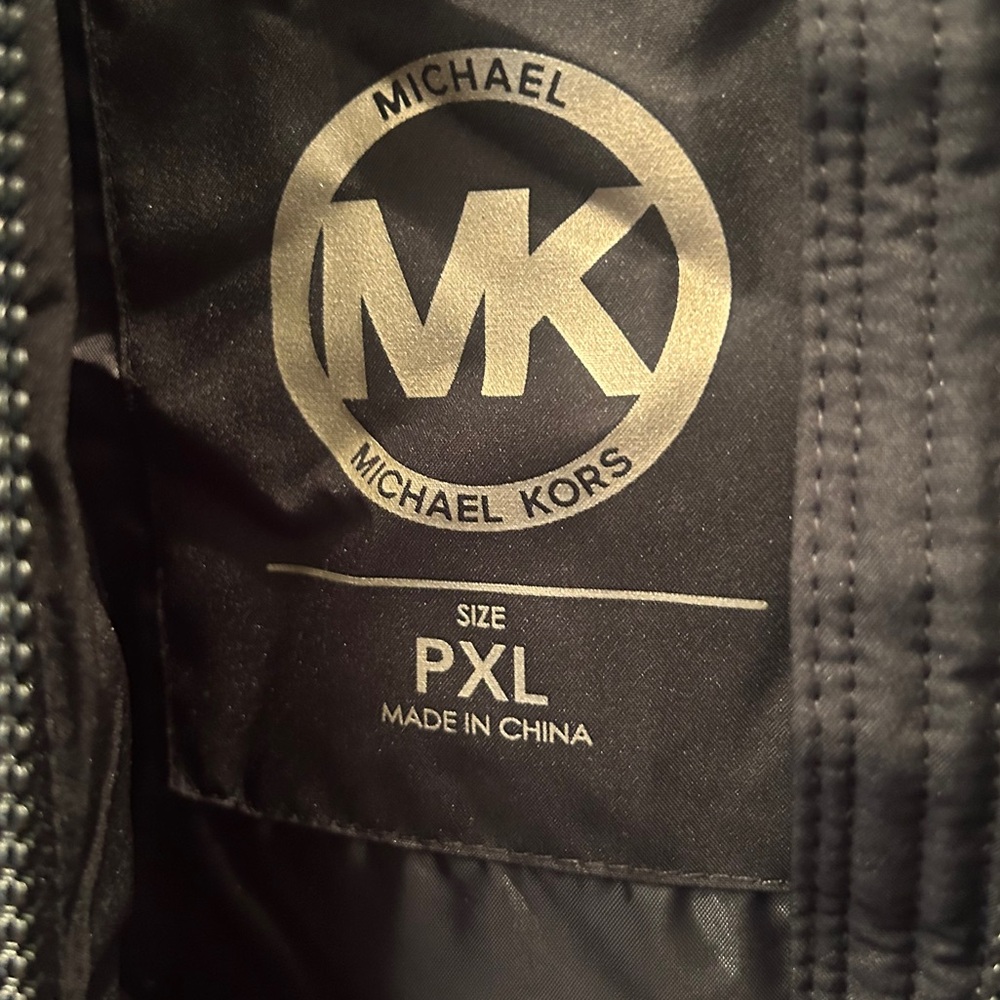 NWT Michael Kors Petite Faux Fur Trim Hooded Puffer Coat Water Resistant XL xlp - Picture 9 of 10